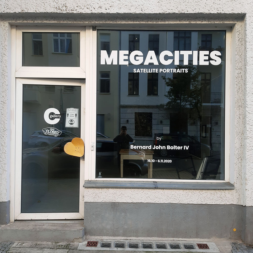 WIndow of the Circylar Gallery with the Exhibition Signage