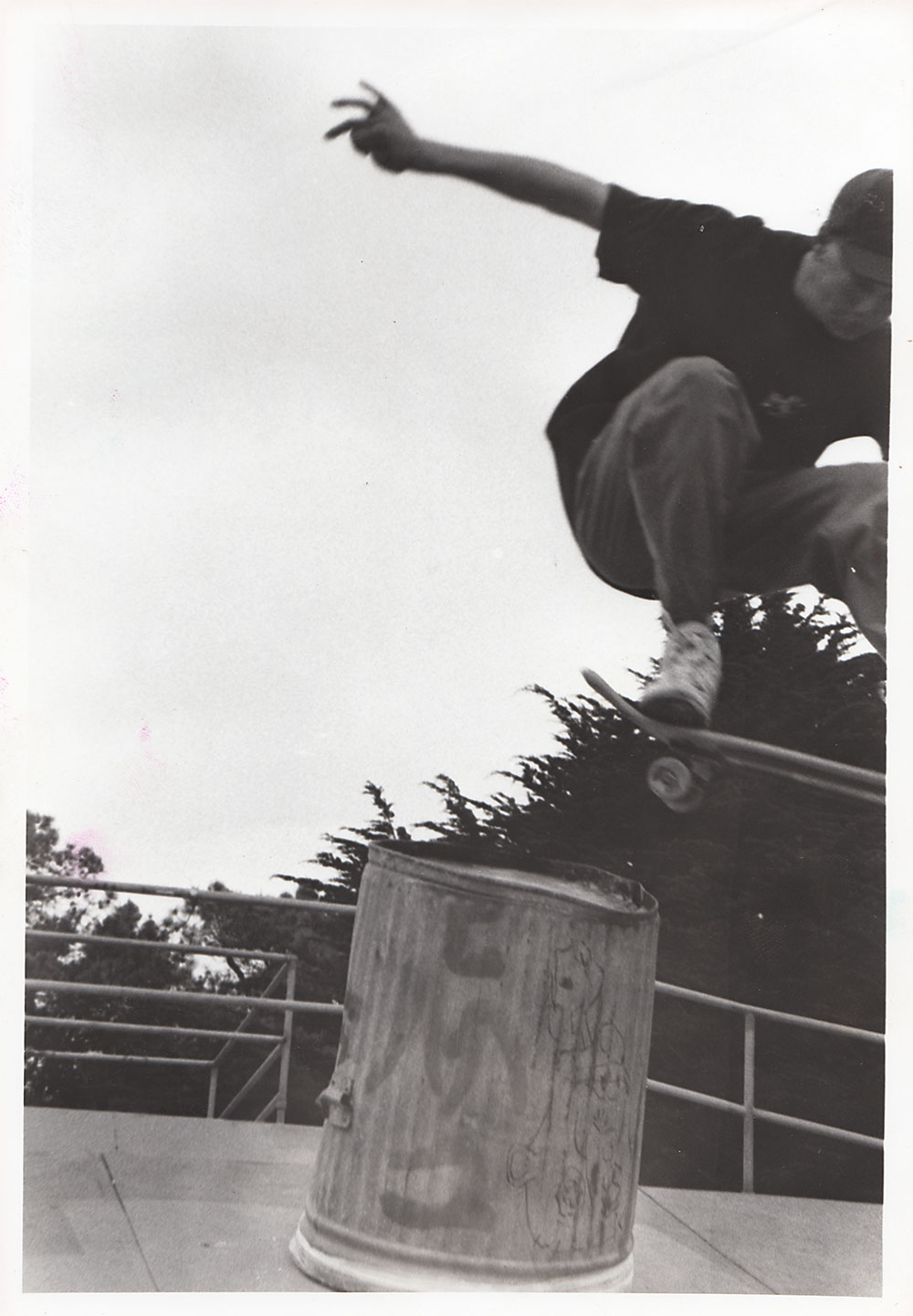 Bernard Bolter skating at Fort Miley, San Francisco, 1989