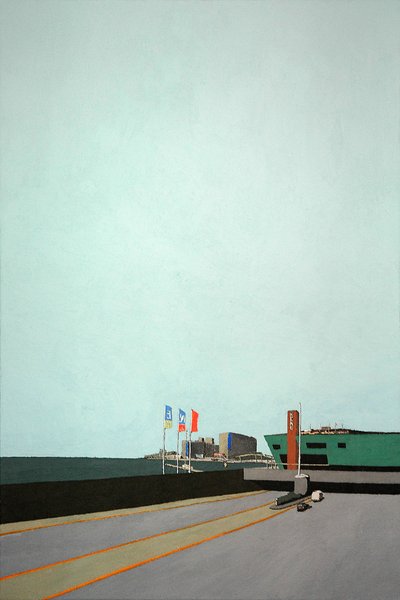 Ij Tunnel, 2007, t shirt transfer and acrylic on canvas