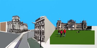 Reichstag . 1971 - 2020, 2025, Acrylic photo transfer on canvas