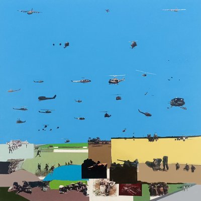Vietnam War in Video Stills, 2024, Mixed media on canvas