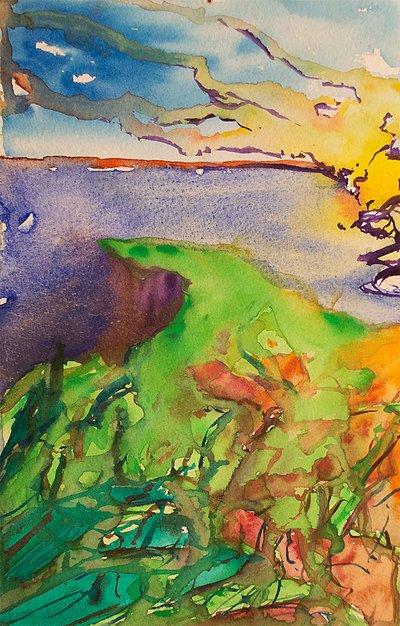 Watercolor Sunset 2
